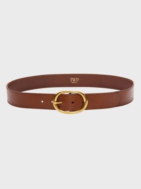 NWT TWP WIDE BELT COLOR COGNAC IN VACHETTA LEATHER SIZES 85-90